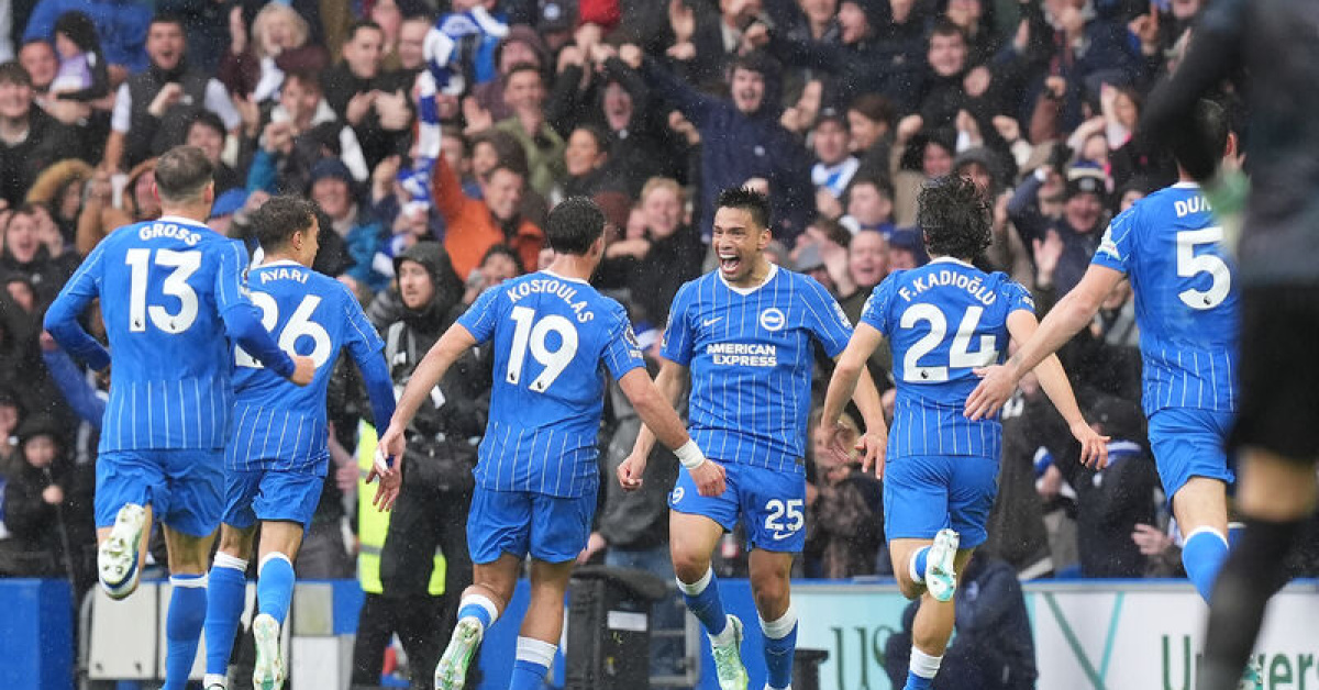 Brighton, Crystal Palace'ı 5-0 ile geçerek puanını 16'ya yükseltti
