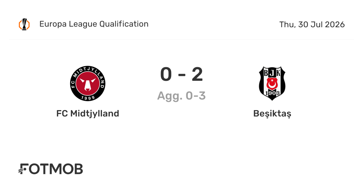 FC Midtjylland - Beşiktaş maçı 30 Temmuz'da oynanacak