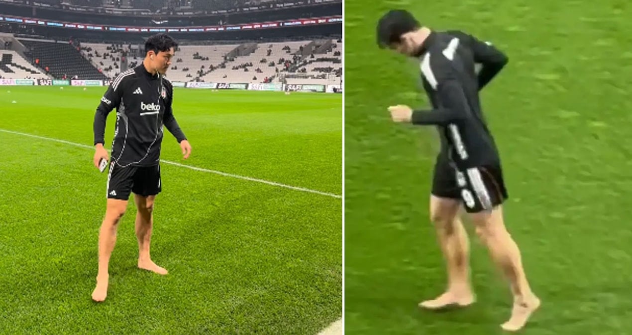 Beşiktaş'ın yeni yıldızı Hyeon-gyu Oh, çıplak ayakla sahaya çıktı