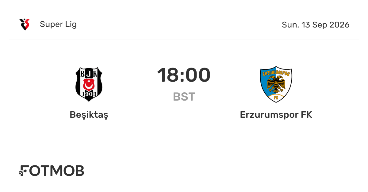 Beşiktaş, Erzurumspor FK ile 13 Eylül'de karşı karşıya geliyor!